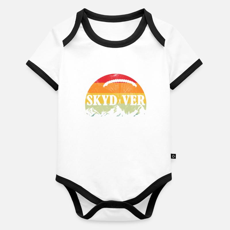 Skydive Body Bébé bio contrasté manches courtes