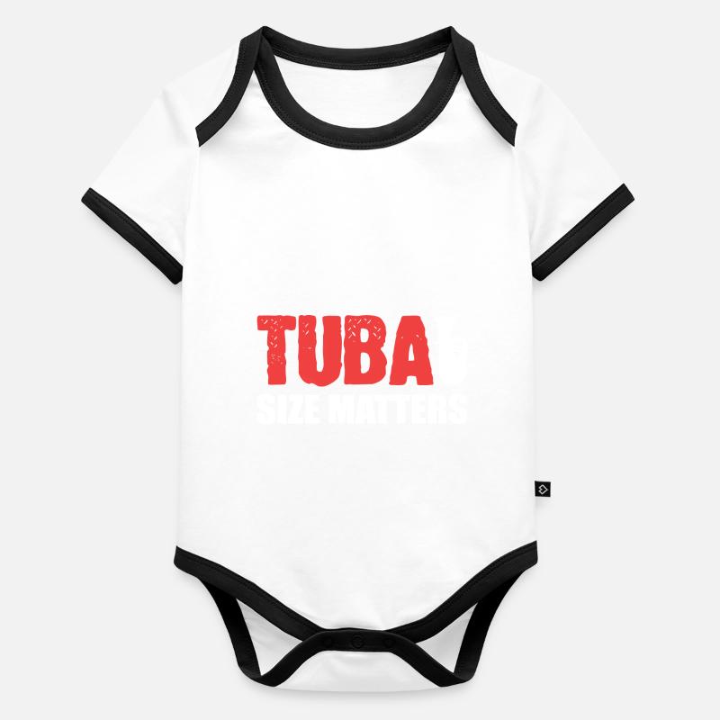 Tuba Size Matters Instrumentalist Gift Organic Baby Contrasting Bodysuit