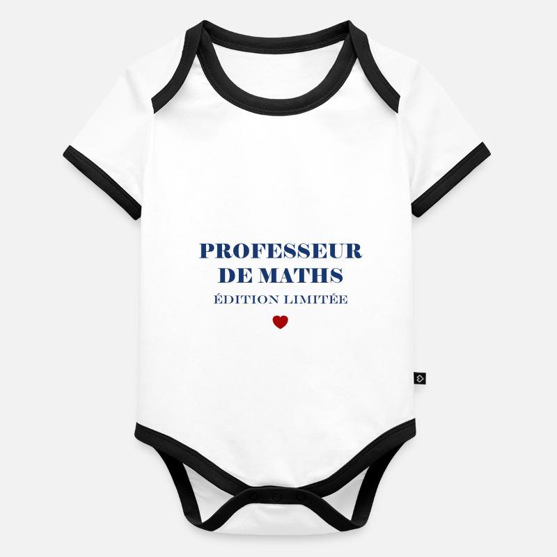 Professeur de maths Body Bébé bio contrasté manches courtes