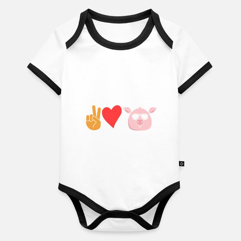 Cochon Body Bébé bio contrasté manches courtes