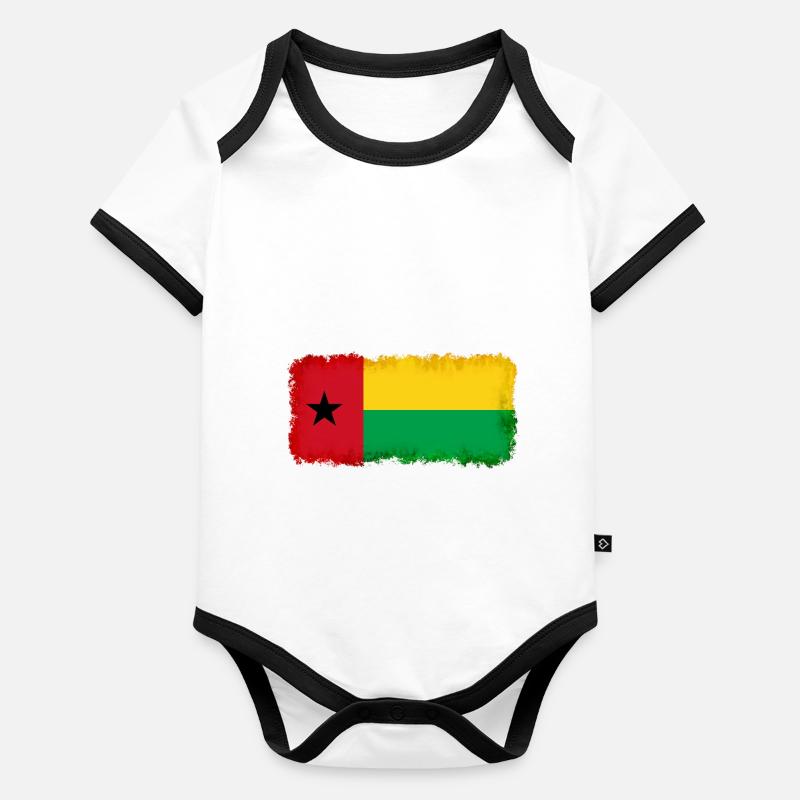 Guinée-Bissau Body Bébé bio contrasté manches courtes