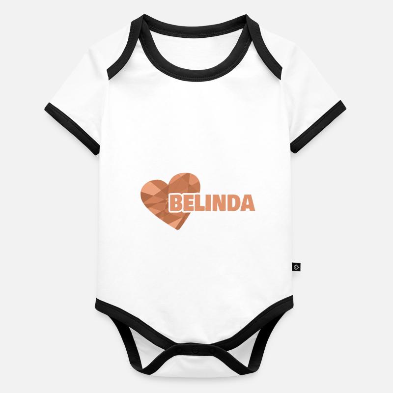First name Belinda Organic Baby Contrasting Bodysuit