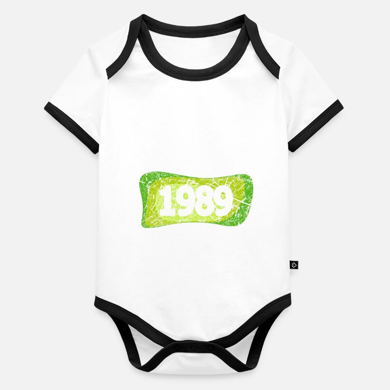 Rayure 1989 Body Bébé bio contrasté manches courtes