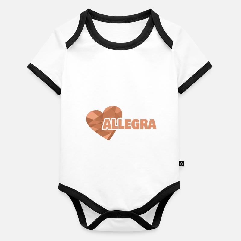 Prénom Allegra Body Bébé bio contrasté manches courtes