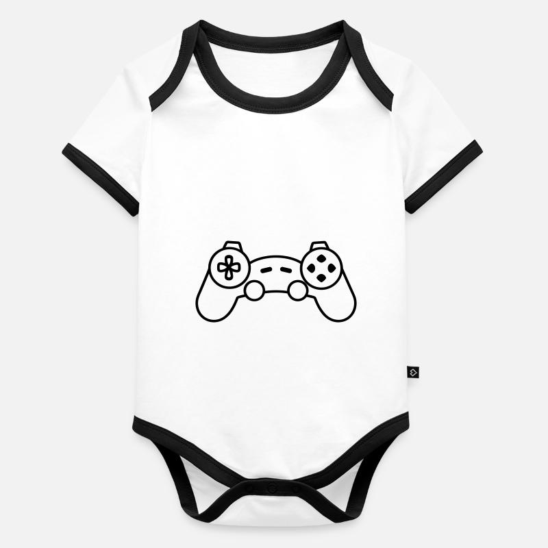 manette de jeux vidéo Body Bébé bio contrasté manches courtes