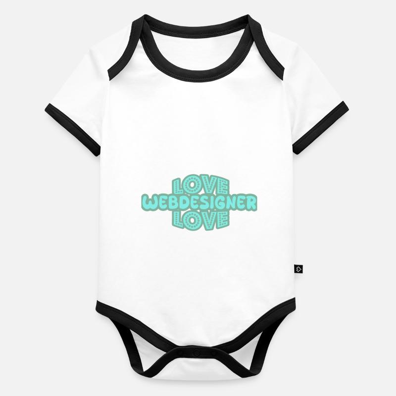 Webdesigner als Spruch Baby Bio-Kurzarm-Kontrastbody
