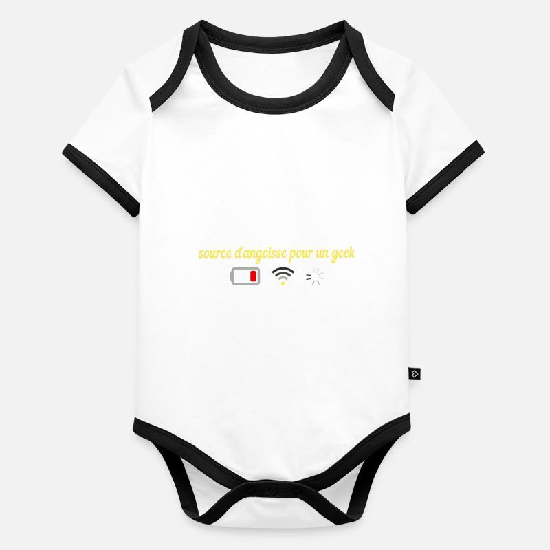 Source d Angoisse pour un geek Body Bébé bio contrasté manches courtes