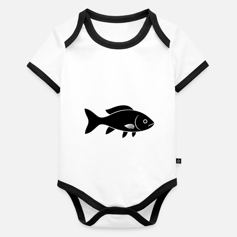 Poisson petite carpe Body Bébé bio contrasté manches courtes