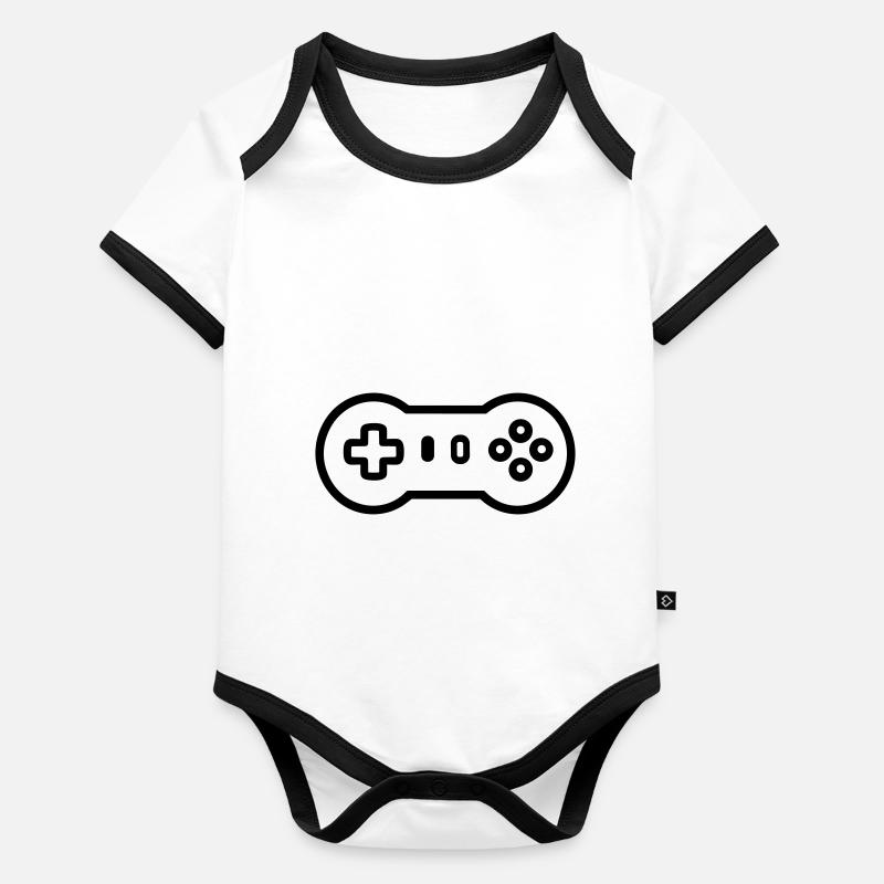 manette de jeux vidéo Body Bébé bio contrasté manches courtes