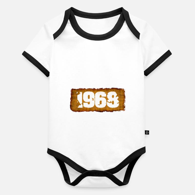 Année 1968 Body Bébé bio contrasté manches courtes