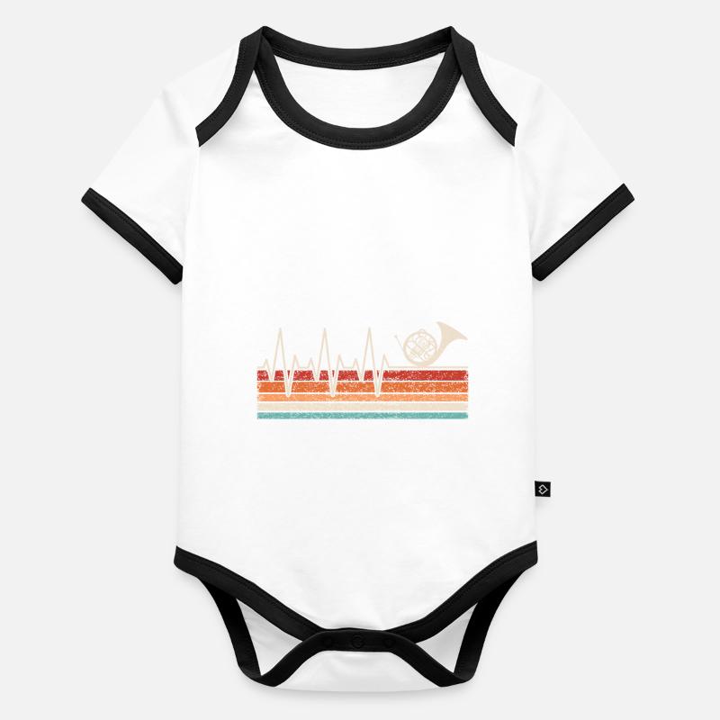 Horn Heartbeat Organic Baby Contrasting Bodysuit