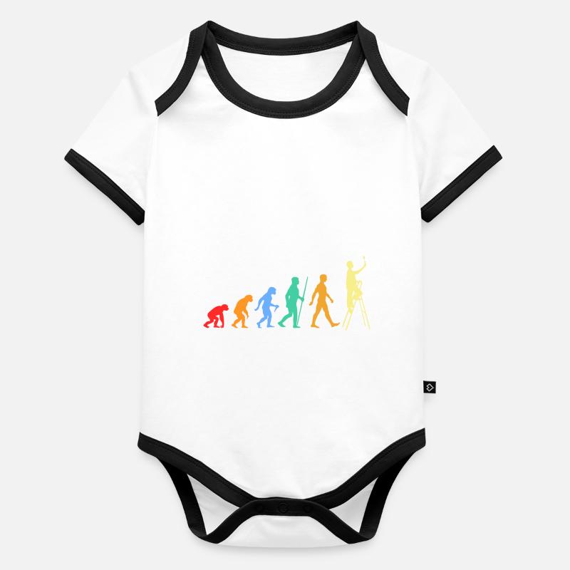 Bunte Evolution Design für Maler und Lackierer Baby Bio-Kurzarm-Kontrastbody