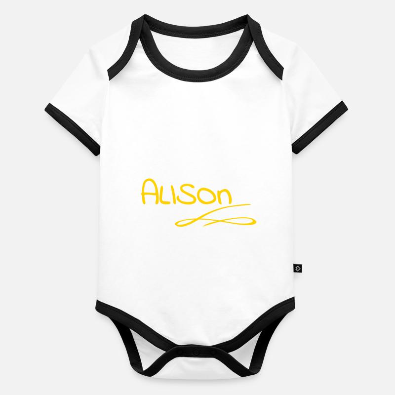 Alison comme prénom Body Bébé bio contrasté manches courtes