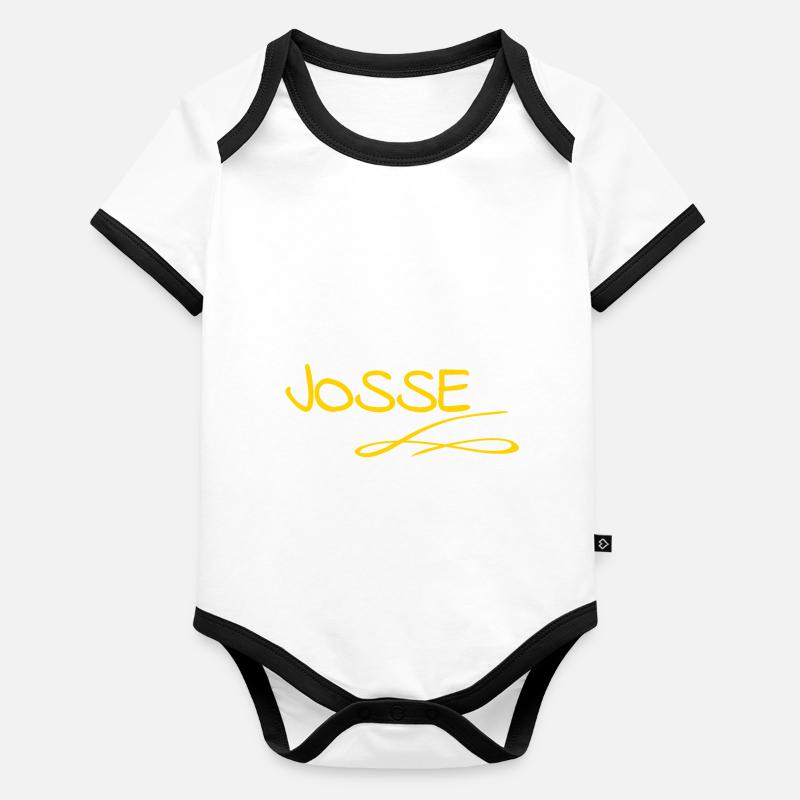 Prénom Josse Body Bébé bio contrasté manches courtes