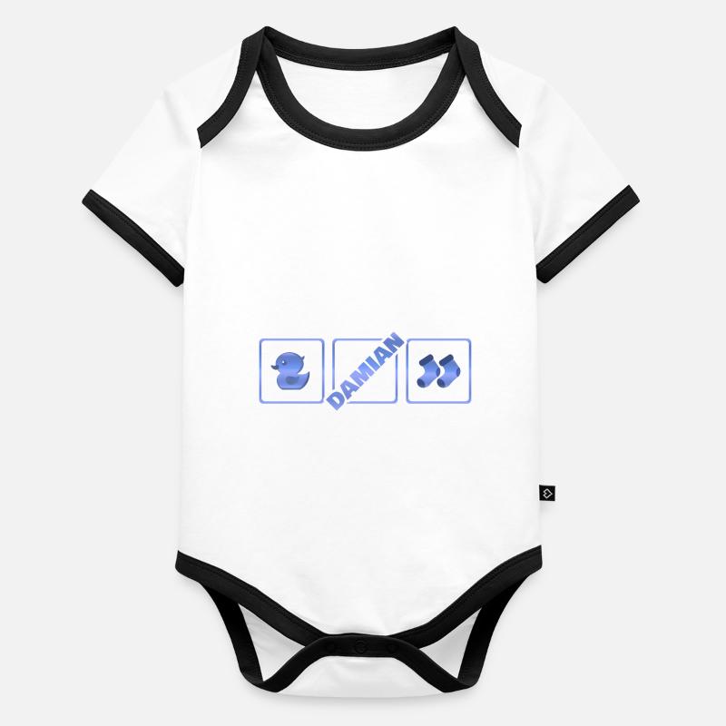 Naissance de Damian Body Bébé bio contrasté manches courtes