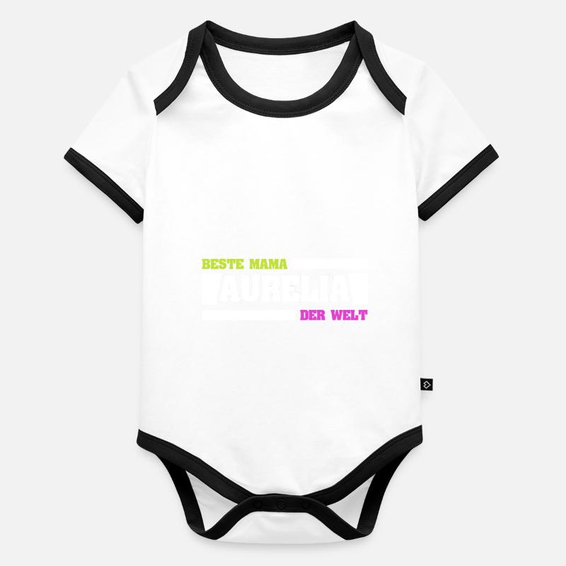 Mère Aurelia Body Bébé bio contrasté manches courtes