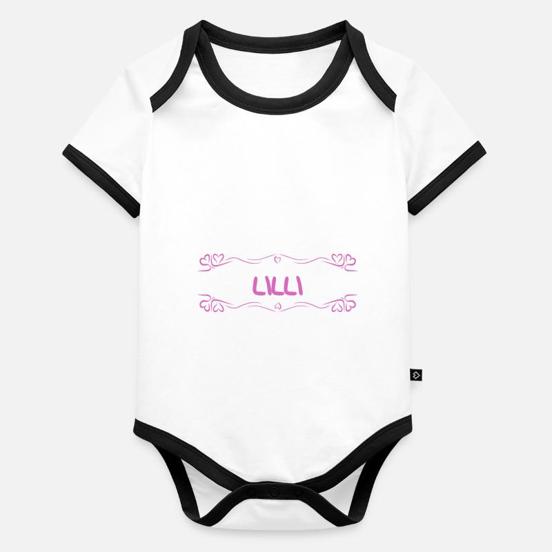 Nom Lilli Body Bébé bio contrasté manches courtes