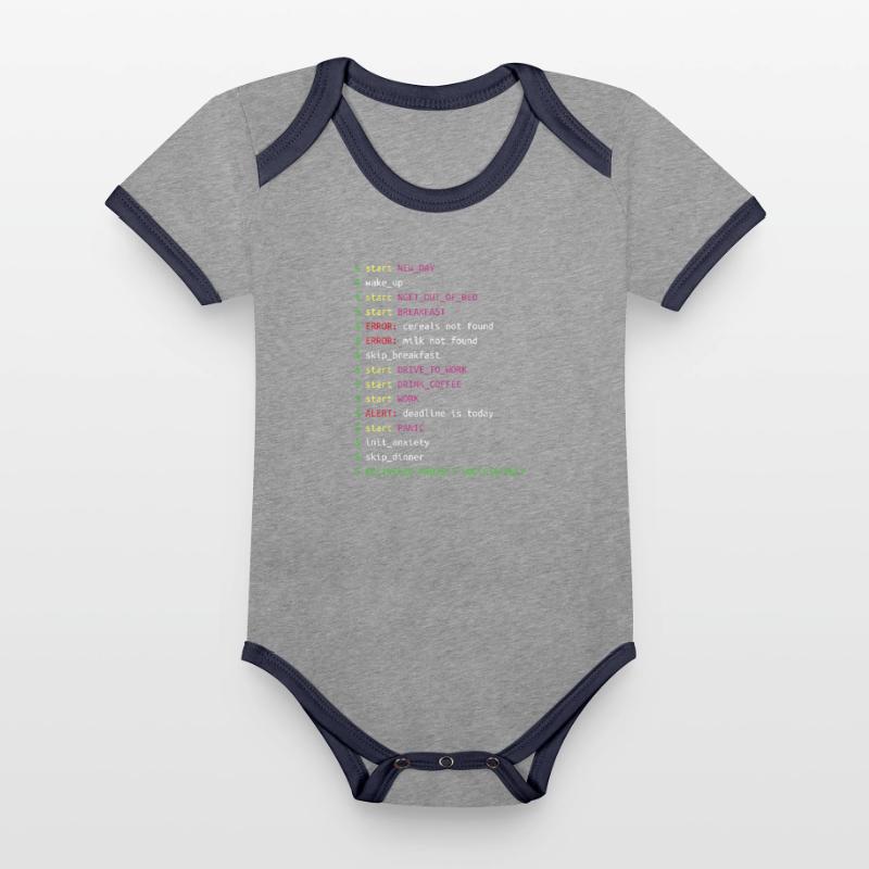 Tag im Leben eines Programmierers Coding Geek Geschenk Baby Bio-Kurzarm-Kontrastbody