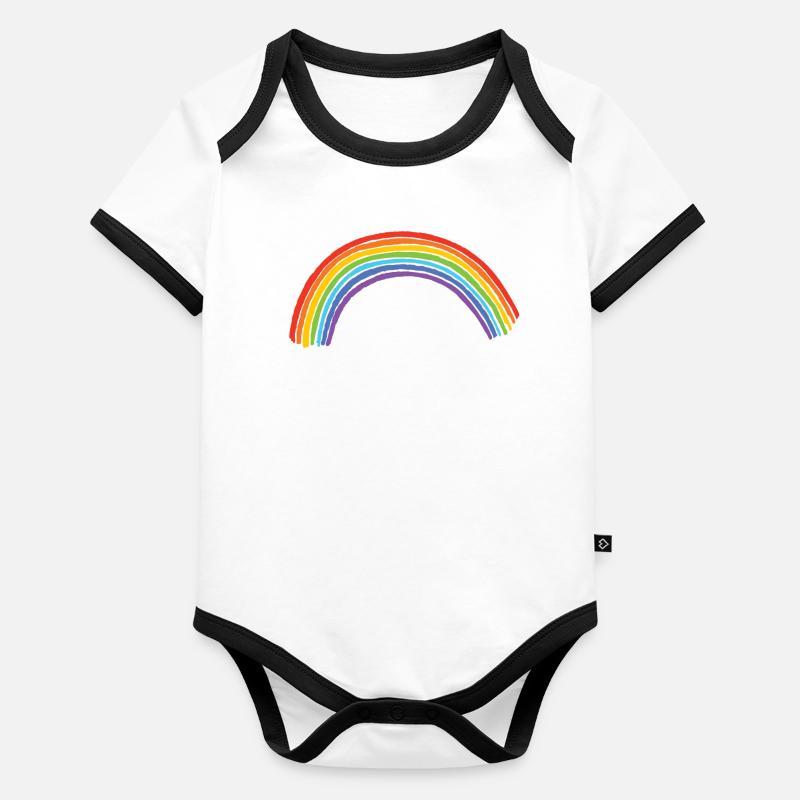 Regenbogen - Baby Bio-Kurzarm-Kontrastbody - 