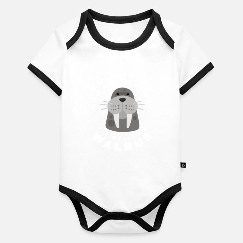 Drôle de walrus Walrus Cadeau Body Bébé bio contrasté manches courtes
