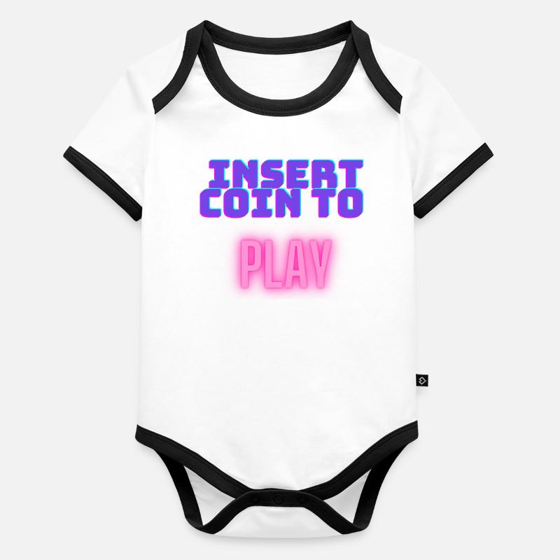 Insert coin to play Baby Bio-Kurzarm-Kontrastbody