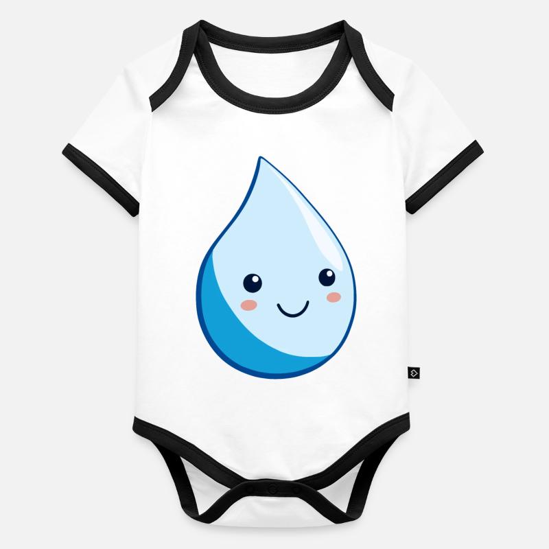 Waterdrop Baby Bio-Kurzarm-Kontrastbody