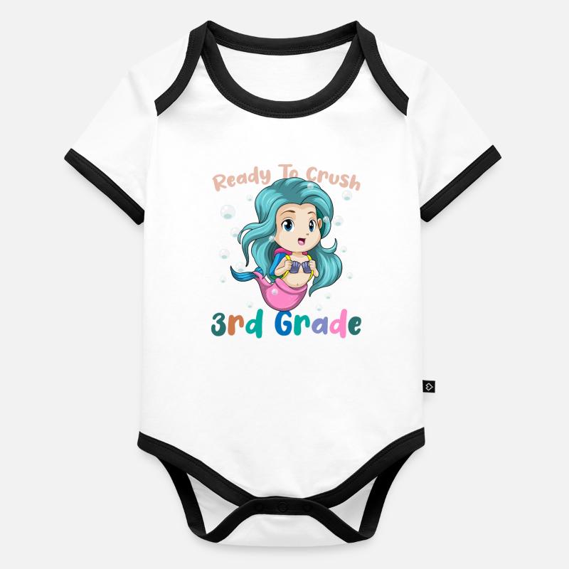 Ready To Crush 3rd Grade Elementary School Body Bébé bio contrasté manches courtes