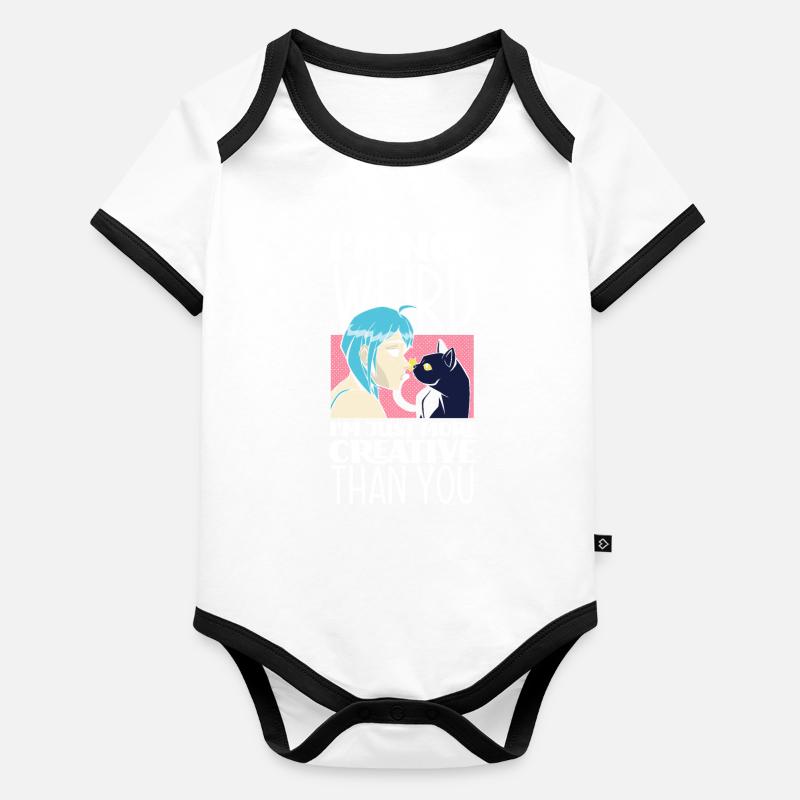 Funny Anime Gift Organic Baby Contrasting Bodysuit