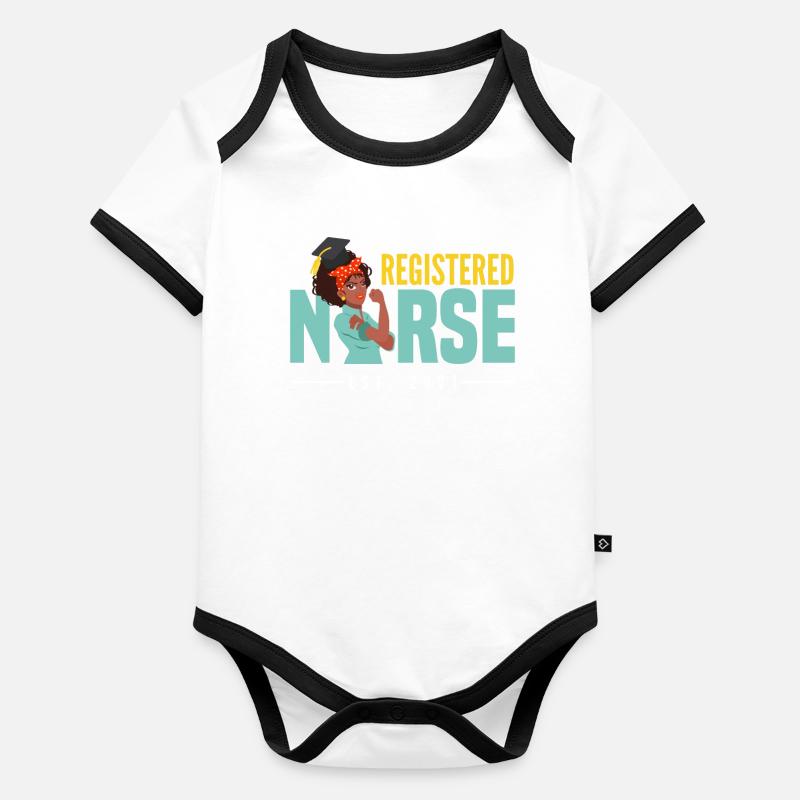Krankenschwester Pfleger Krankenpfleger Baby Bio-Kurzarm-Kontrastbody