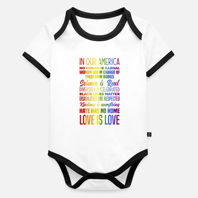 LGBT Pride LGBTQ Pride Organic Baby Contrasting Bodysuit