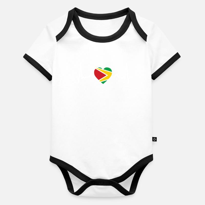 Guyanisch Guyana Baby Bio-Kurzarm-Kontrastbody