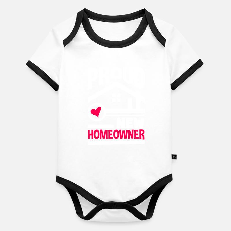 Hausbesitzer Hauskauf Geschenk Baby Bio-Kurzarm-Kontrastbody