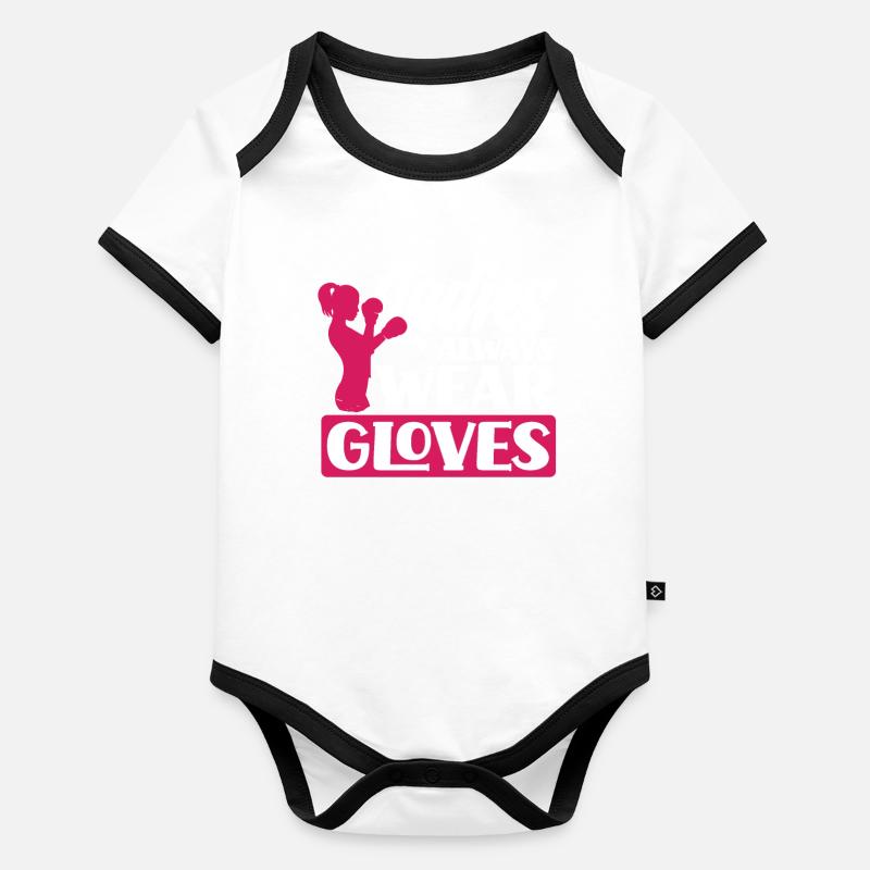 Funny Boxing Boxer Gift Organic Baby Contrasting Bodysuit