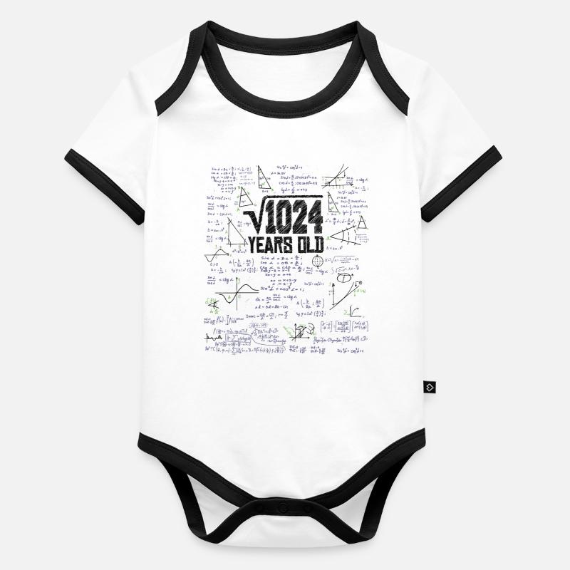 Racine carrée de 1024 Math Nerd 32e anniversaire Body Bébé bio contrasté manches courtes