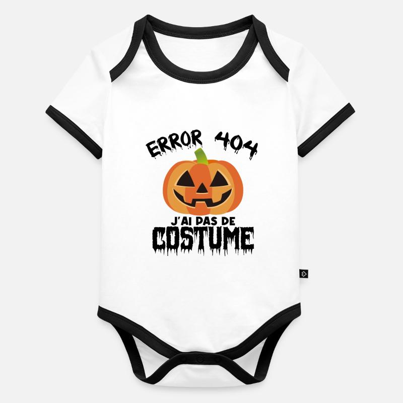 Halloween Error 404 Costume introuvable Body Bébé bio contrasté manches courtes