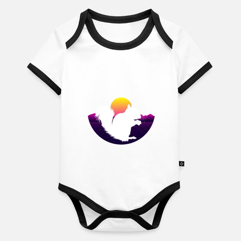 Eichhörnchen Baby Bio-Kurzarm-Kontrastbody