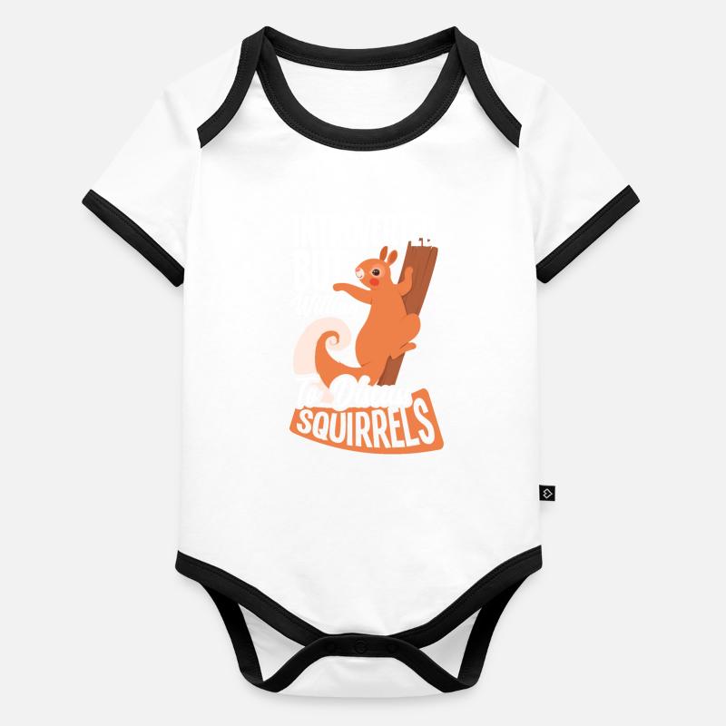 Eichhörnchen Baby Bio-Kurzarm-Kontrastbody