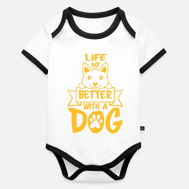 better with a dog Organic Baby Contrasting Bodysuit