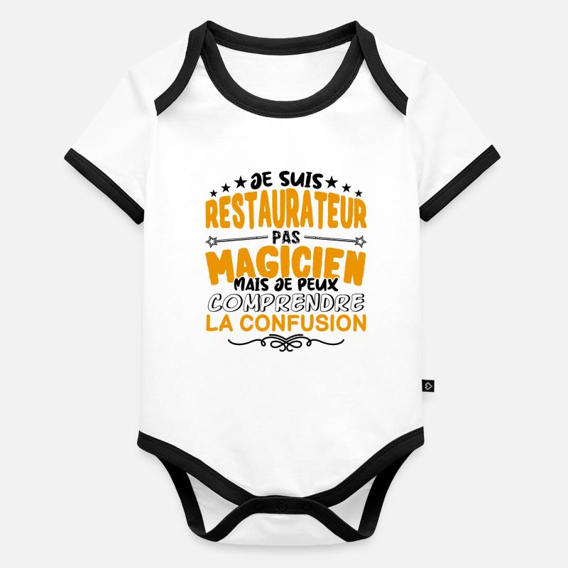 Restaurateur pas Magicien | le Meilleur Restaurat Body Bébé bio contrasté manches courtes