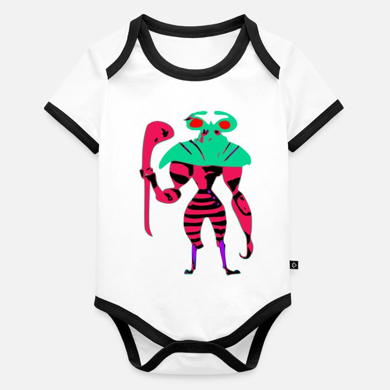 Exo der nette Alien Baby Bio-Kurzarm-Kontrastbody