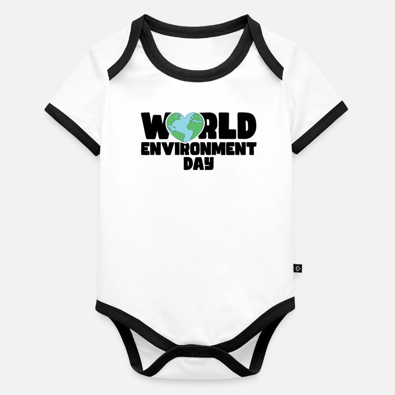 World environment day Baby Bio-Kurzarm-Kontrastbody