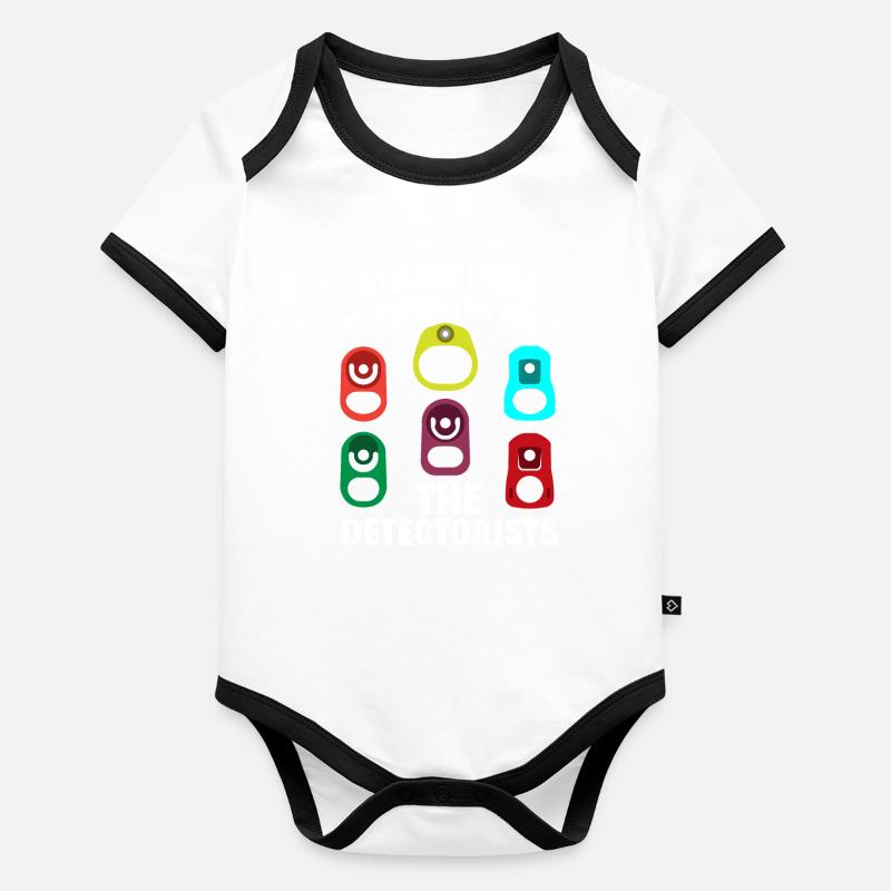 Funny Probing Metal Detector Detector Organic Baby Contrasting Bodysuit