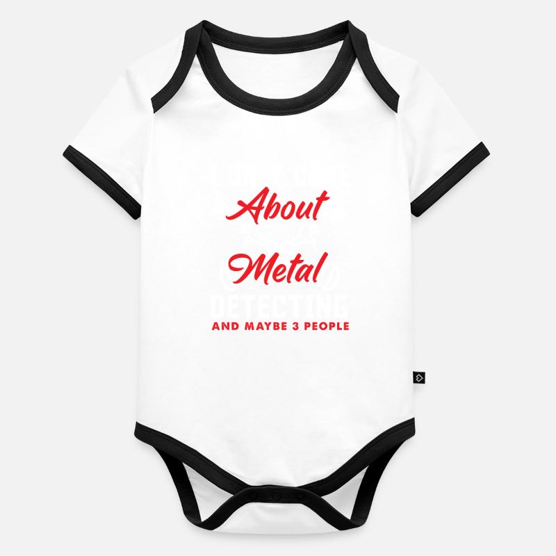 Funny Probing Metal Detector Detector Organic Baby Contrasting Bodysuit