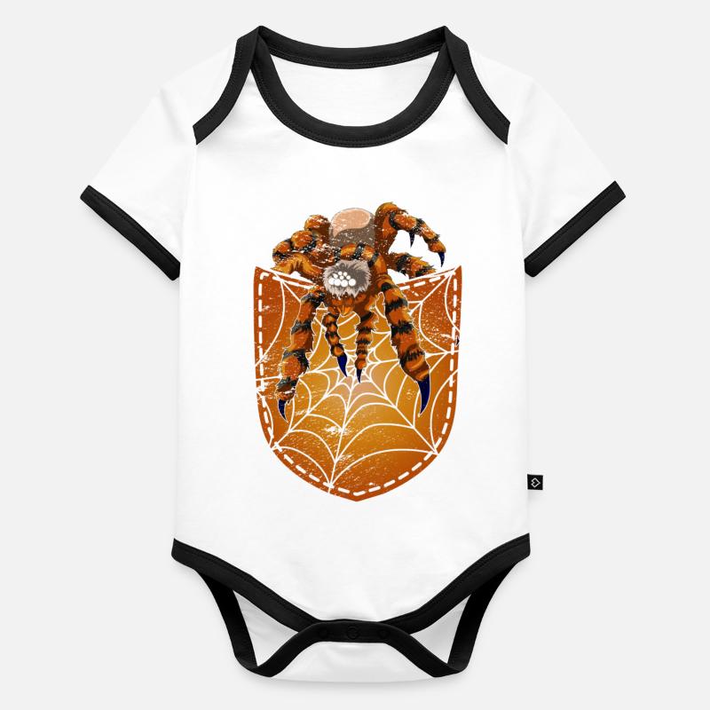 Cobweb Tarantula Gift Chest Pocket Spider Organic Baby Contrasting Bodysuit