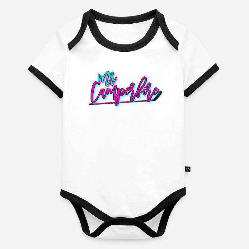 MrCamperfire Signatur Baby Bio-Kurzarm-Kontrastbody