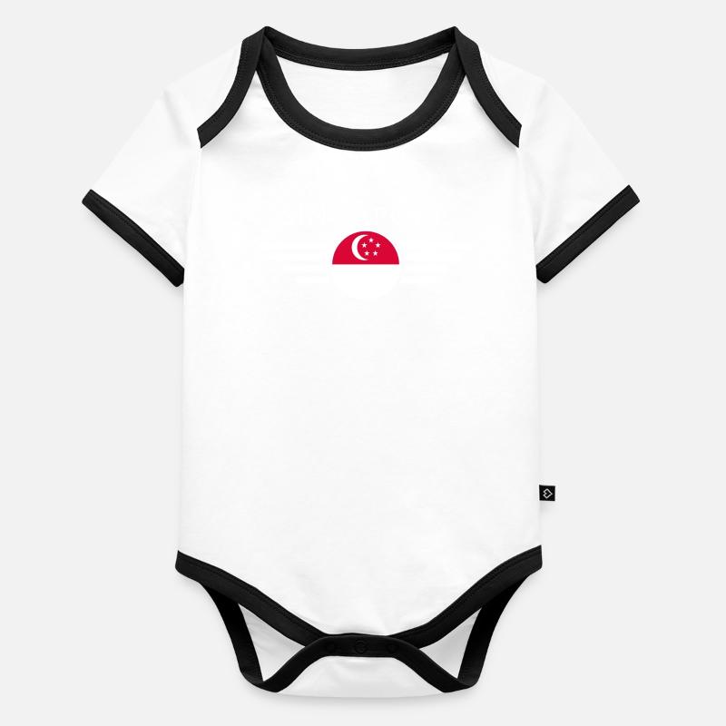 T-shirt design de style singapourien Body Bébé bio contrasté manches courtes
