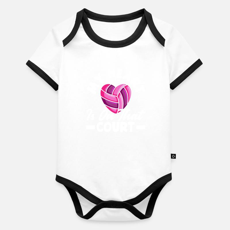 Lustiges Volleyball Geschenk Baby Bio-Kurzarm-Kontrastbody