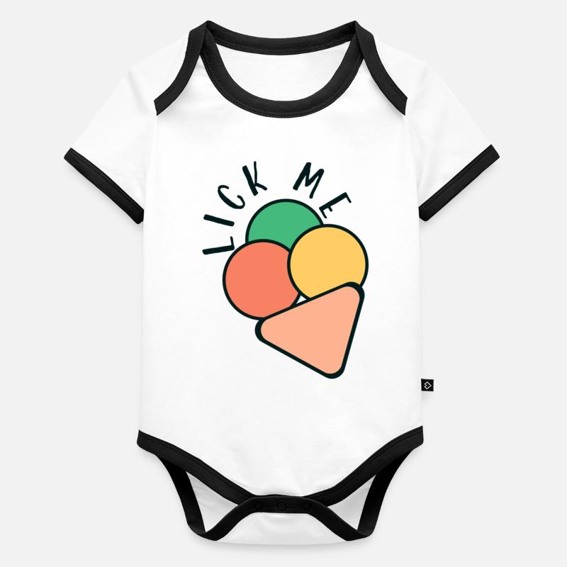 Eiscreme - ein niedliches Logo Baby Bio-Kurzarm-Kontrastbody