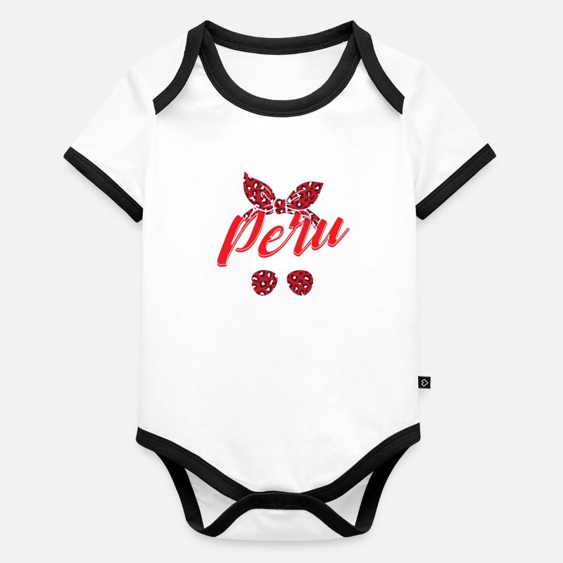 Peru Peruaner Geschenk Baby Bio-Kurzarm-Kontrastbody