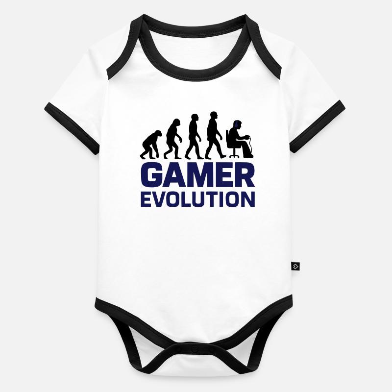 Gamer Evolution Gaming Geek Baby Bio-Kurzarm-Kontrastbody